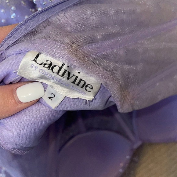 WORN ONCE Lilac long purple sequin and pearl dress - Picture 6 of 8